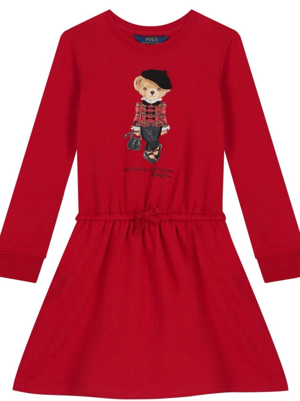 Polo by Ralph Lauren Red Bear Graphic Girls' Long-Sleeve Pajama Dress
